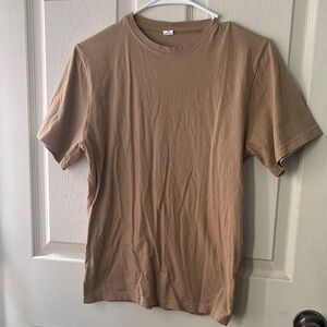Tan Short Sleeve Crew Neck Tee